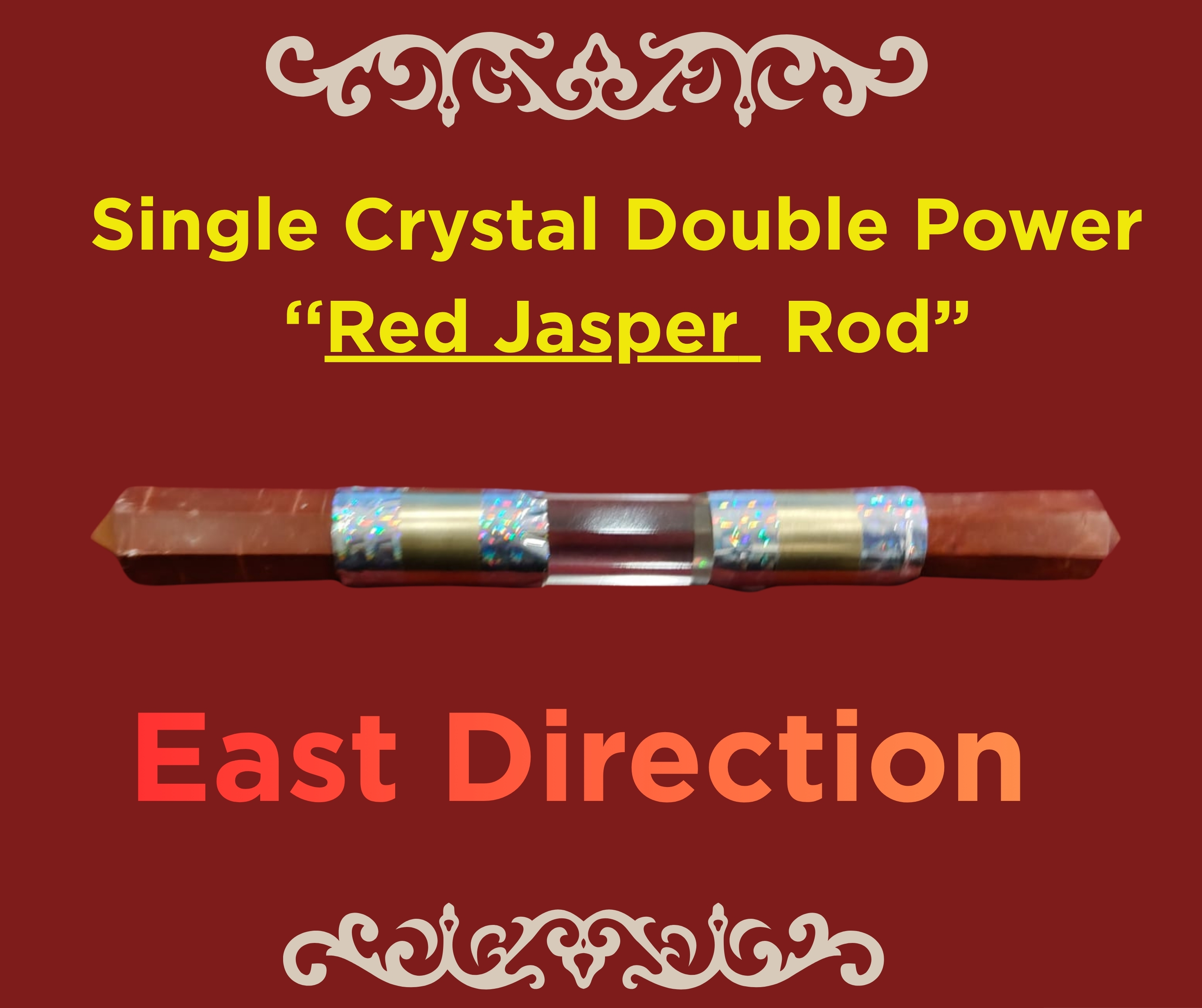 Single Crystal Double Power “Red Jasper” Rod